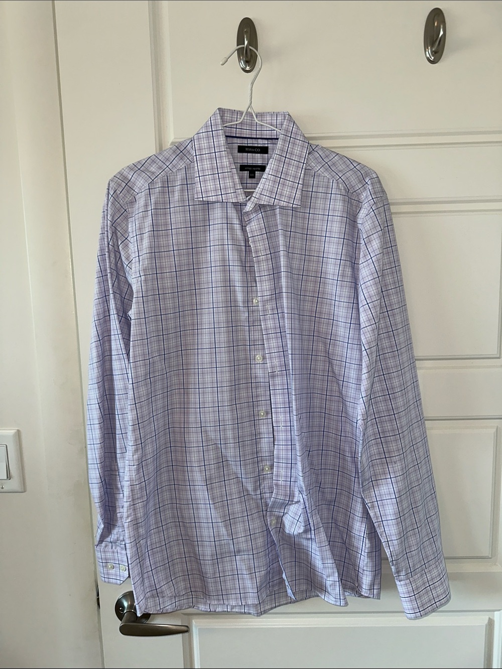 RW&CO. Lavender and White Check Dress Shirt